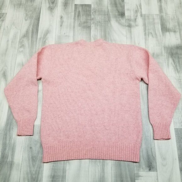 ✅VTG Winona Knits Wool Blend Sweater Woman’s LARGE Pink W/Pearl Like Buttons USA - Picture 3 of 10